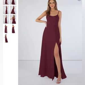 Azazie Moira Bridesmaid Dress - Cabernet, 10